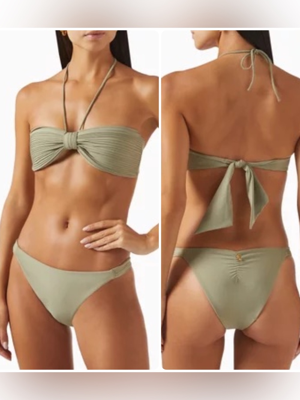 NWT Juan de Dios Tortuga Pleated Bikini Top - Picture 5 of 9